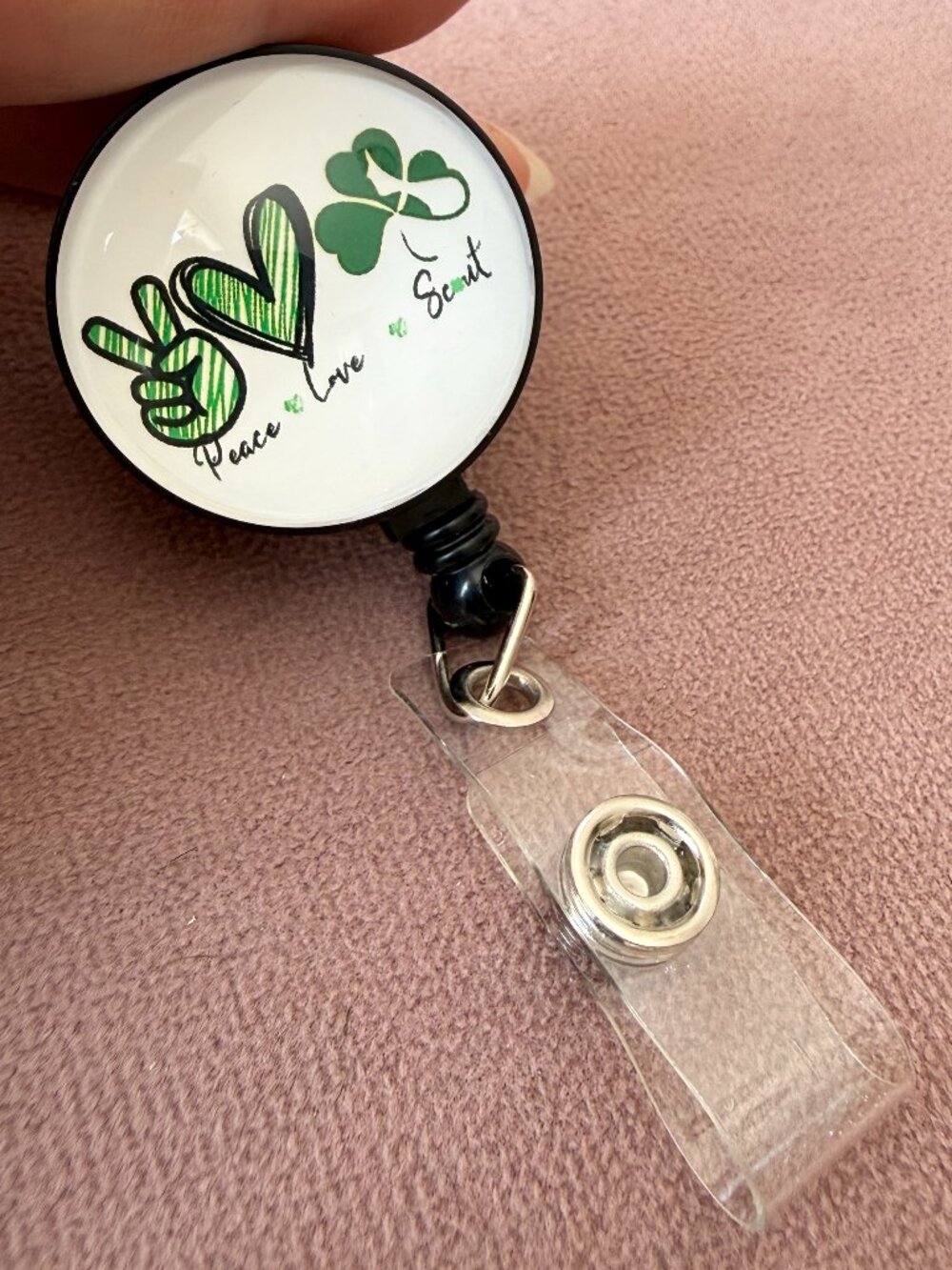 Peace Love Scout - Retractable Badge Holder Reel - Lanyard Girl Scouts